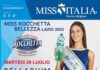 Miss Italia Lazio 2025, questa sera a Frascati la finale regionale Miss Rocchetta Lazio 2025 con Beatrice Mazzoni e Samuel Santarelli in giuria