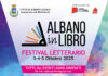 Albano Laziale, dal 3 al 5 ottobre torna il Festival Letterario Albano In Libro