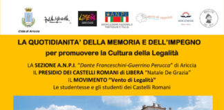 Ad Ariccia l’incontro “La Quotidianità della Memoria e dell’Impegno”