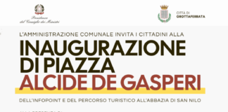 Grottaferrata – Inaugurazione di Piazza De Gasperi: giovedì 27 il taglio del nastro dopo l’intervento di riqualificazione