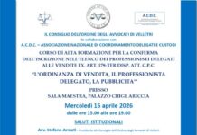 Ariccia, a Palazzo Chigi il corso nazionale per i professionisti delegati alle vendite giudiziarie